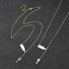 2Pcs 2 Colors Alloy Cable Chain Wine Cup Pendant Y Necklaces for Women AJEW-FS0001-23-7
