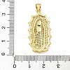 Virgin Mary Theme Rack Plating Brass Micro Pave Clear Cubic Zirconia Pendants KK-Z067-06G-04-3