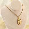 201 Stainless Steel Embossed Virgin Mary Pendant Rope Chain Necklaces NJEW-S387-08G-2