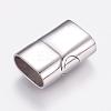 Tarnish Resistant Rectangle 304 Stainless Steel Magnetic Clasps with Glue-in Ends STAS-M195-11-2
