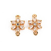 Brass Micro Pave Clear Cubic Zirconia Links Connectors KK-S360-103-1
