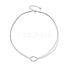 304 Stainless Steel Knot Snake Chain 2-Strand Necklaces NJEW-JN05885-3