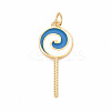 Brass Enamel Pendants KK-S362-033G-NR-1