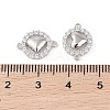 Rhodium Plated 925 Sterling Silver Pave Clear Cubic Zirconia Ring with Heart Links STER-O006-05P-3