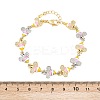Bees Brass Micro Pave Clear Cubic Zirconia Link Chain Bracelets for Women LS-BJEW-A148-01G-5