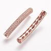 Brass Micro Pave Cubic Zirconia Tube Beads ZIRC-N025-60-2