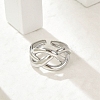 304 Stainless Steel Cuff Rings for Women RJEW-G338-25P-1