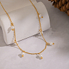Elegant Round White Imitation Pearl Pendant Bib Necklaces FU4888-5
