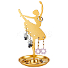 Dancer Iron Earring Display Stands with Round Tray EDIS-WH0016-019A-1