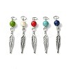30Pcs Synthetic Turquoise Dyed Pendants PALLOY-JF02308-30A-1