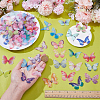 100Pcs 3D Butterfly Organza Rinestone Face Eye Stickers MRMJ-ME0001-06-3