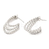 Rack Plating Brass Ear Studs for Women EJEW-Q770-16P-2