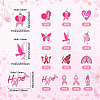 26Pcs 13 Styles Breast Cancer Pink Awareness Ribbon Theme Alloy Enamel Pendants ENAM-TA0001-93-4
