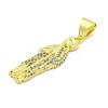Rack Plating Brass Micro Pave Clear Cubic Zirconia Pendants KK-B091-21G-02-2