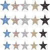 20Pcs 10 Style Rhinestone Star Cloth Iron On/Sew On Patches DIY-NB0006-05-1