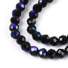 AB Color Plated Natural Black Spinel Beads Strands G-T144-A07-03-3