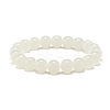 10MM Imitation Jade Glass Round Beads Stretch Bracelet for Women BJEW-JB07422-4