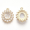 Transparent Faceted Glass Pendants X-GLAA-R212-15F-2