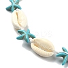 Natural Shell & Synthetic Turquoise Starfish Beaded Necklace with 304 Stainless Steel Clasps X-NJEW-TA00107-01-3