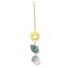 Wire Wrapped Nuggets Natural Fluorite Pendant Decorations HJEW-C008-02F-G-1