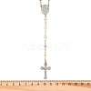 201 Stainless Steel Rosary Bead Necklaces NJEW-B143-09GP-5