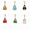 12Pcs 6 Colors Angel Glass Beaded & Alloy Pendant Decorations HJEW-SZ00007-1