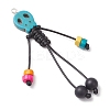 Dyed Synthetic Turquoise Skull Korean Waxed Polyester Cord Big Pendants PALLOY-TA00301-5