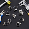 20Pcs 201 Stainless Steel with Iron Adjustable Worm Gear Hose Clamps STAS-UN0060-93A-2