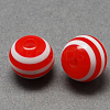 Round Striped Resin Beads RESI-R158-10mm-03-1