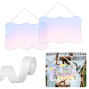 Wavy Rectangle Acrylic Blank Sign Pendant Decorations DIY-GA0006-40-1