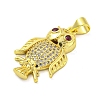 Brass Micro Pave Cubic Zirconia Pendants FIND-Z044-07G-2