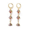 Fan Rack Plating Golden Brass Dangle Leverback Earrings EJEW-A030-04G-01-1