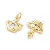 Brass Micro Pave Cubic Zirconia Charms KK-E797-01C-G-2