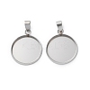 304 Stainless Steel Pendant Cabochon Settings STAS-L282-010P-07-1