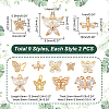 18Pcs 9 Styles Brass Pave Clear Cubic Zirconia Pendants KK-GA0001-30-2