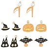 10Pcs 10 Styles Halloween Theme Alloy Enamel Pendants ENAM-FS0003-84-1
