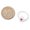 Snowflake Handmade Glass Seed Beads Stretch Rings for Women RJEW-MZ00027-3