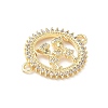 Brass Pave Clear Cubic Zirconia Friendship Connector Charms KK-L253-06G-2