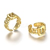 Brass Micro Pave Clear Cubic Zirconia Cuff Rings RJEW-H541-01U-G-2