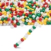 4 Colors Christmas 6/0 Glass Round Seed Beads SEED-X0058-06-3