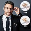 6Pcs 6 Style Long Chain Tassel Dangle Alloy Rhinestone Brooches JEWB-CA0001-12-5