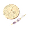 Faceted Round Natural Quartz Crystal & Amethyst & Lepidolite Beaded Connector Charms PALLOY-JF03530-07-4