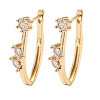 Brass with Clear Cubic Zirconia Hoop Earrings EJEW-B035-31KCG-1
