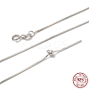 Anti-Tarnish Rhodium Plated 925 Sterling Silver Chain Necklaces STER-F039-15P-3