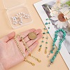 Synthetic Turquoise Chip & Brass Baseball Cap Chain AJEW-GO00030-3