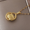 Vintage 304 Stainless Steel & Synthetic Turquoise Heart Pendant Necklaces for Women VY8520-5