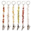 6Pcs Natural Gemstone Keychain KEYC-GF00001-1