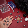 32Pcs 2 Colors Alloy Rhinestone Slide Charms FIND-SC0010-38-3