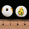 Easter Theme Printed Wood Beads WOOD-T032-22O-4