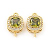 Brass Pave Cubic Zirconia Connector Charms KK-B096-05G-02-1